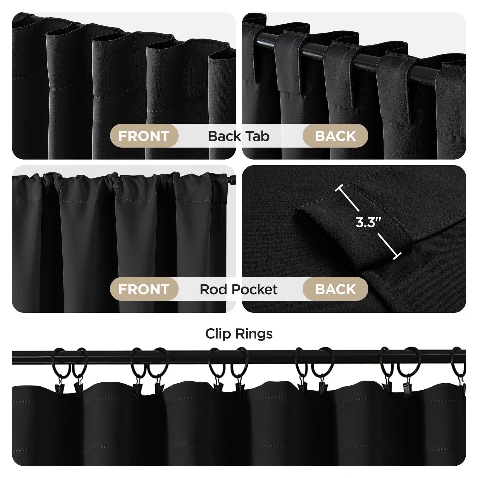 Joydeco curtains hung in a bedroom providing darkness and privacy