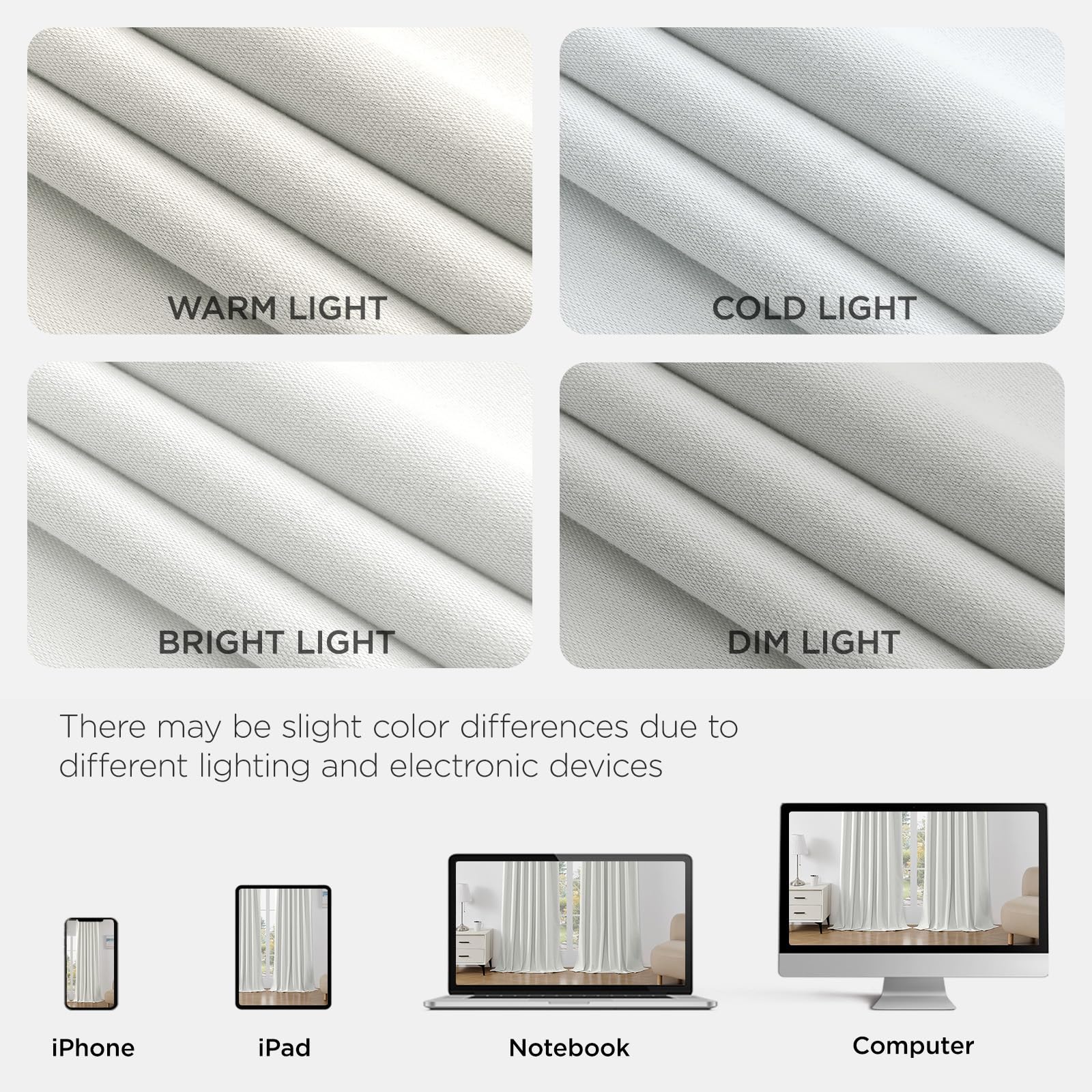 Joydeco folded panels prepared for wash showing easy-care benefit