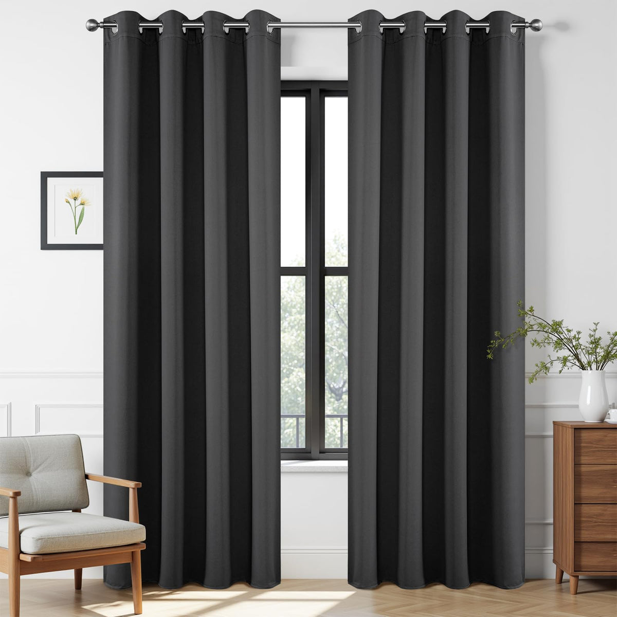 Joydeco front panel folded showing clean hem and drape, adds polished window finish