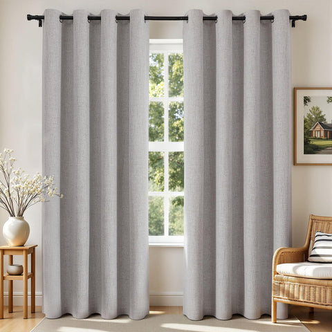 Joydeco front view two panels greyish white showing full coverage and privacy