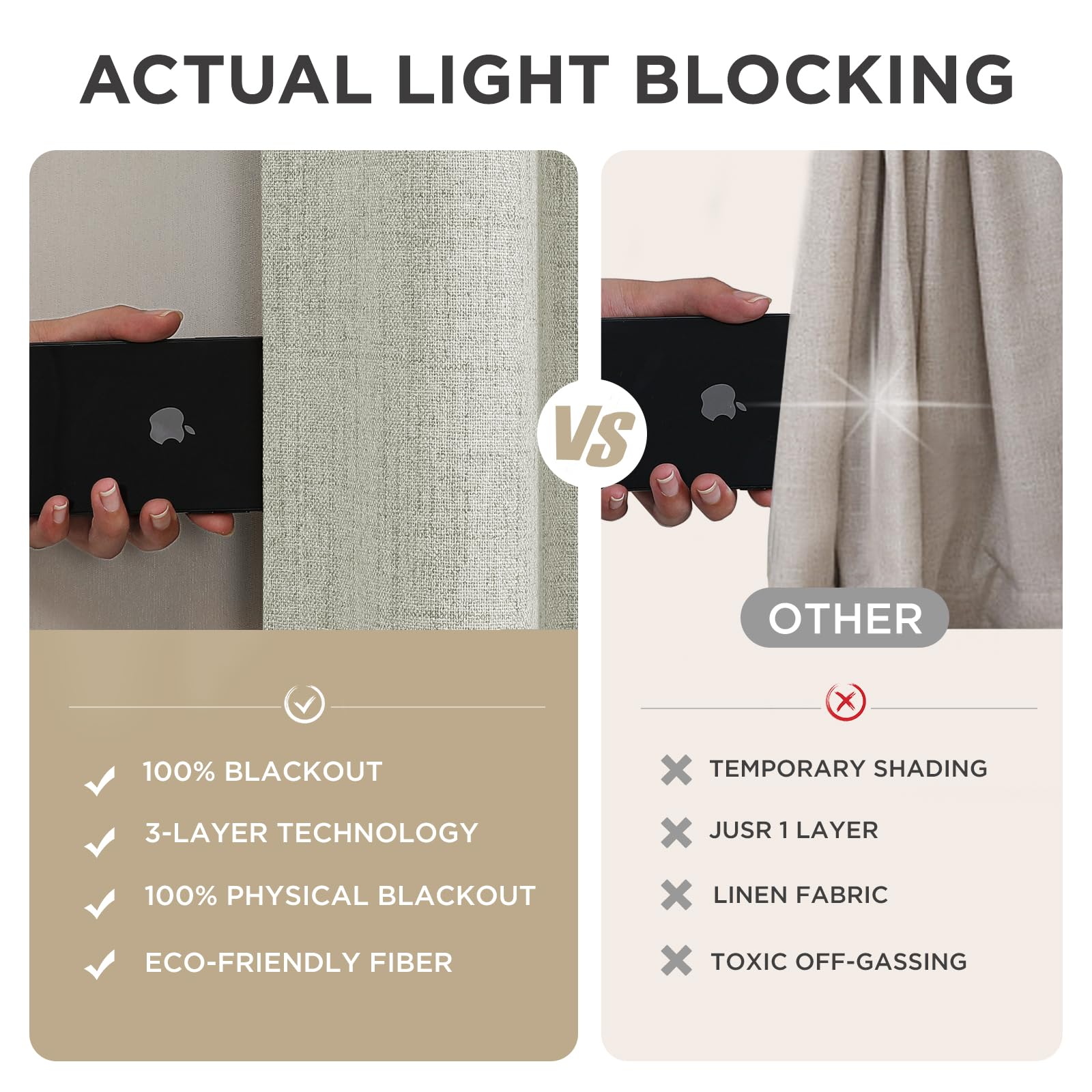 Joydeco installed in bedroom creating privacy and improved sleep environment