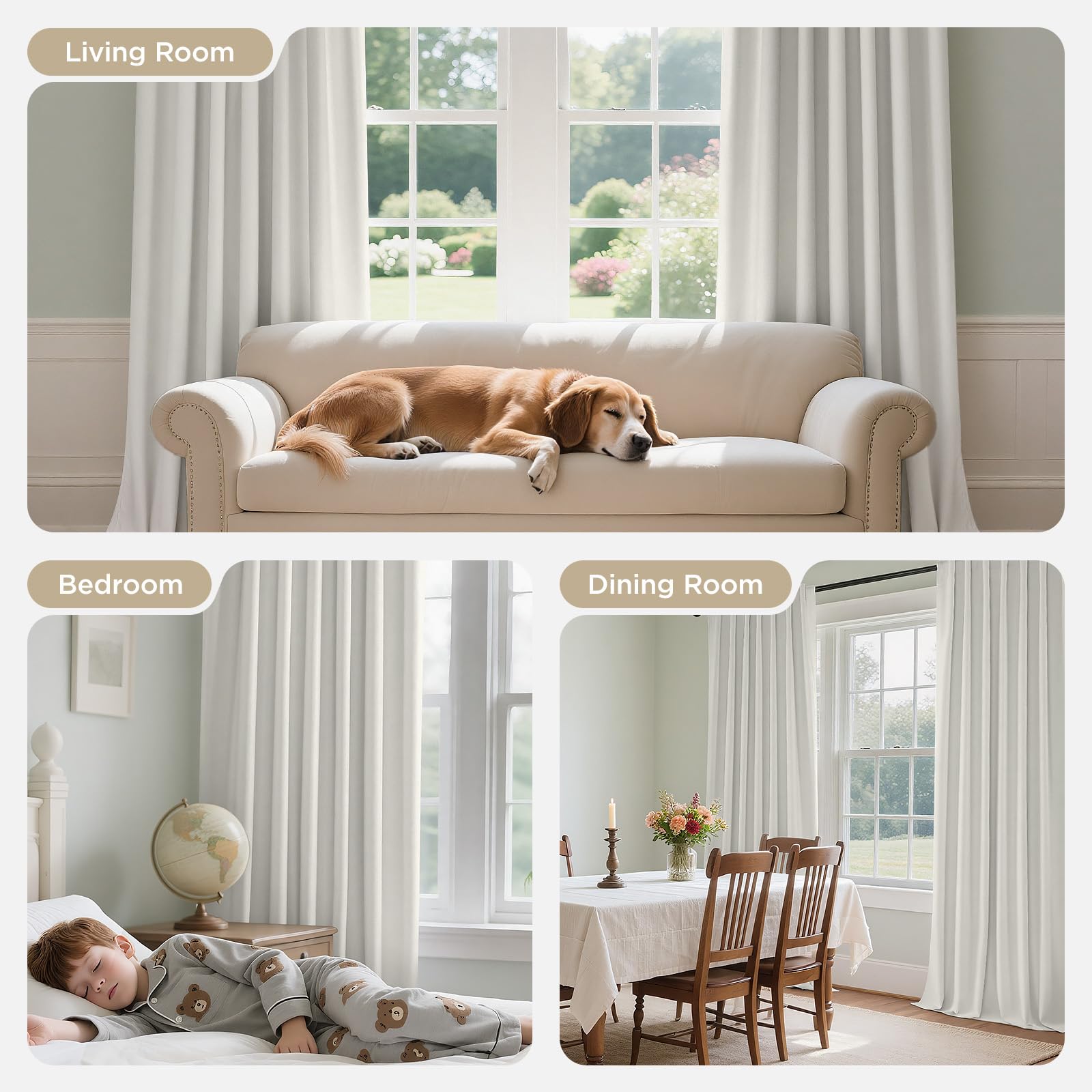 Joydeco panels styled in bedroom demonstrating light-blocking benefit