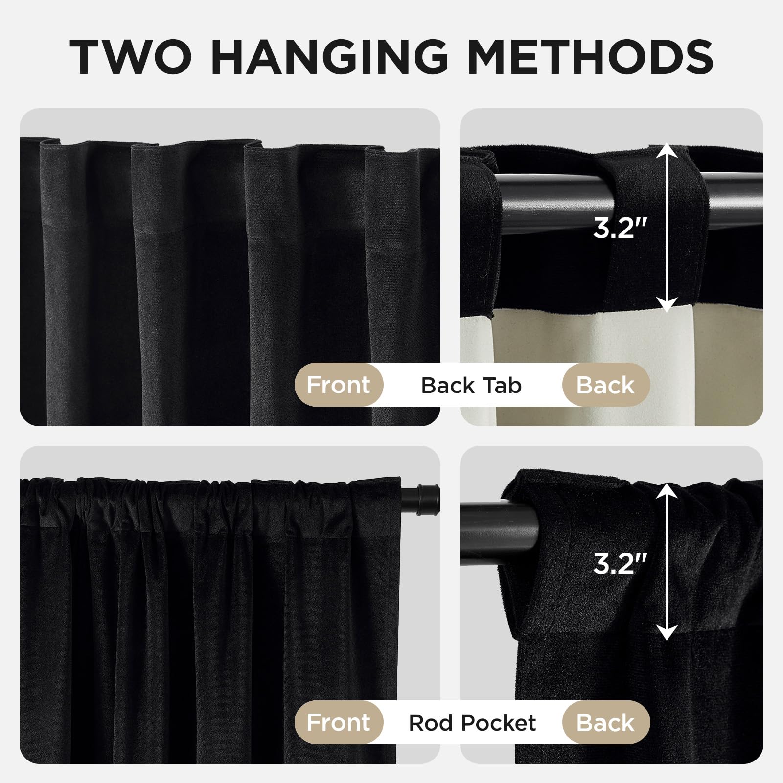Joydeco rod pocket detail demonstrating easy installation and neat drape