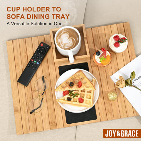 Joy&Grace bamboo texture and smooth edge highlighting durable finish