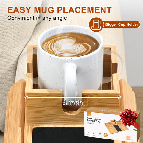 Joy&Grace tray holding remote and phone for organized convenience
