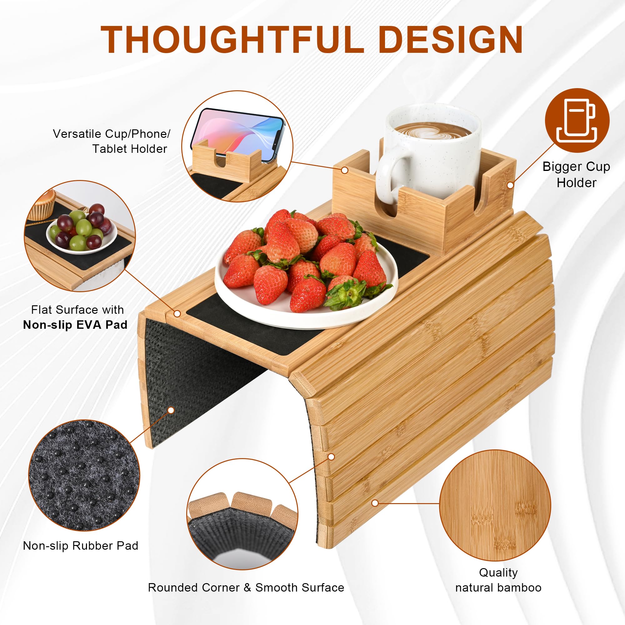 Joy&Grace tray beside a mug to show scale and secure fit benefit