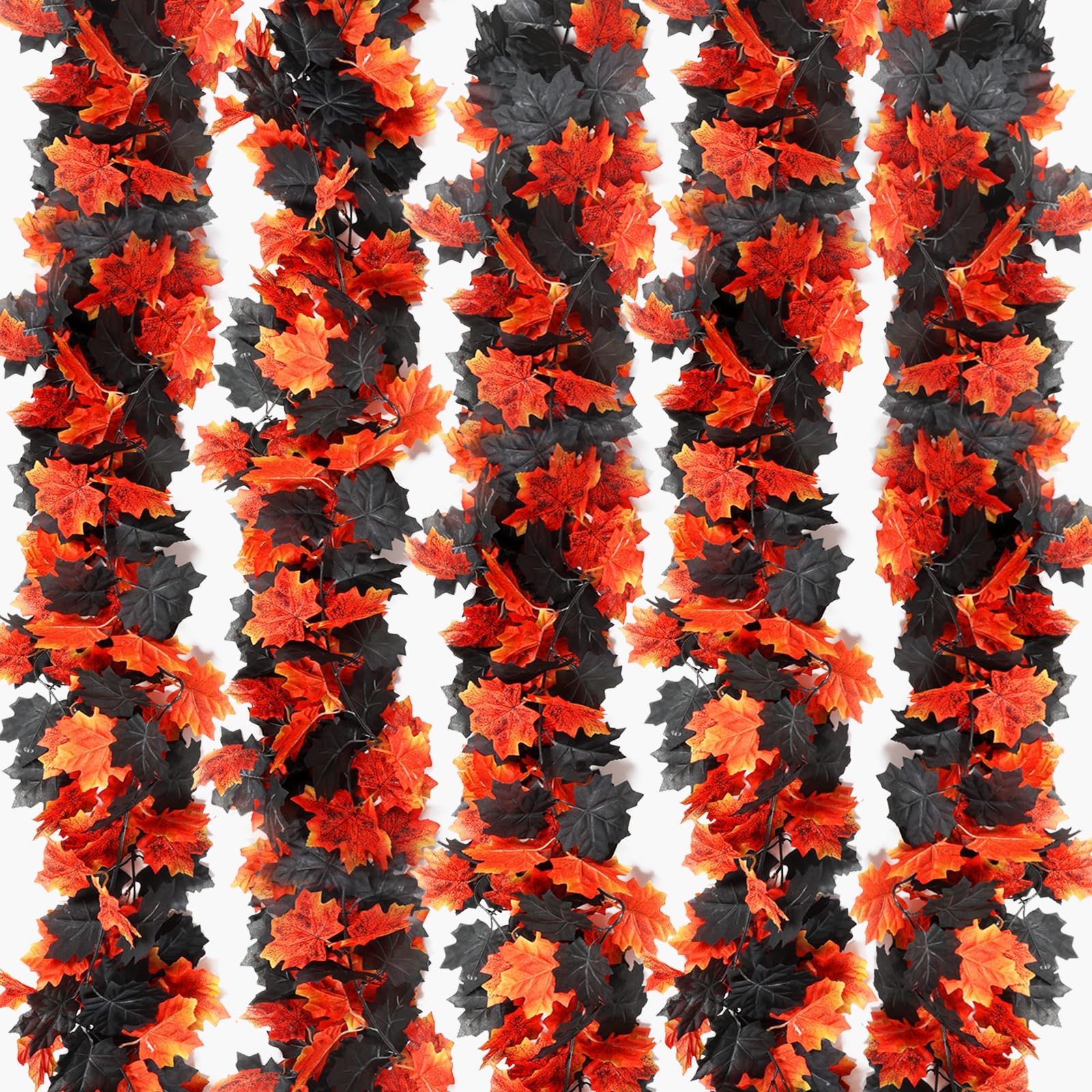 joyhalo front packaging showing five colorful maple leaf garlands for easy seasonal decorating