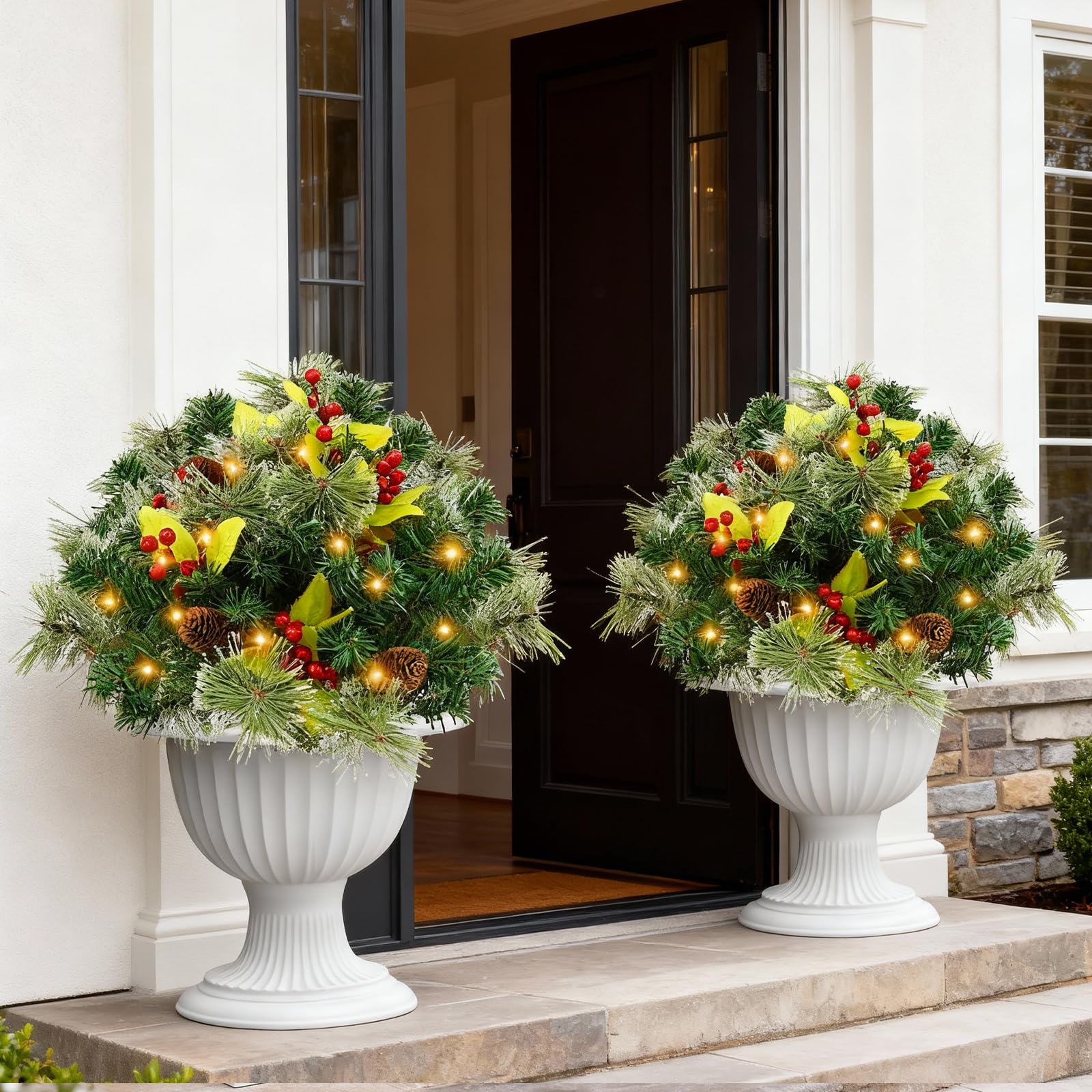 joyhalo front view showing urn fillers and warm lighting benefit