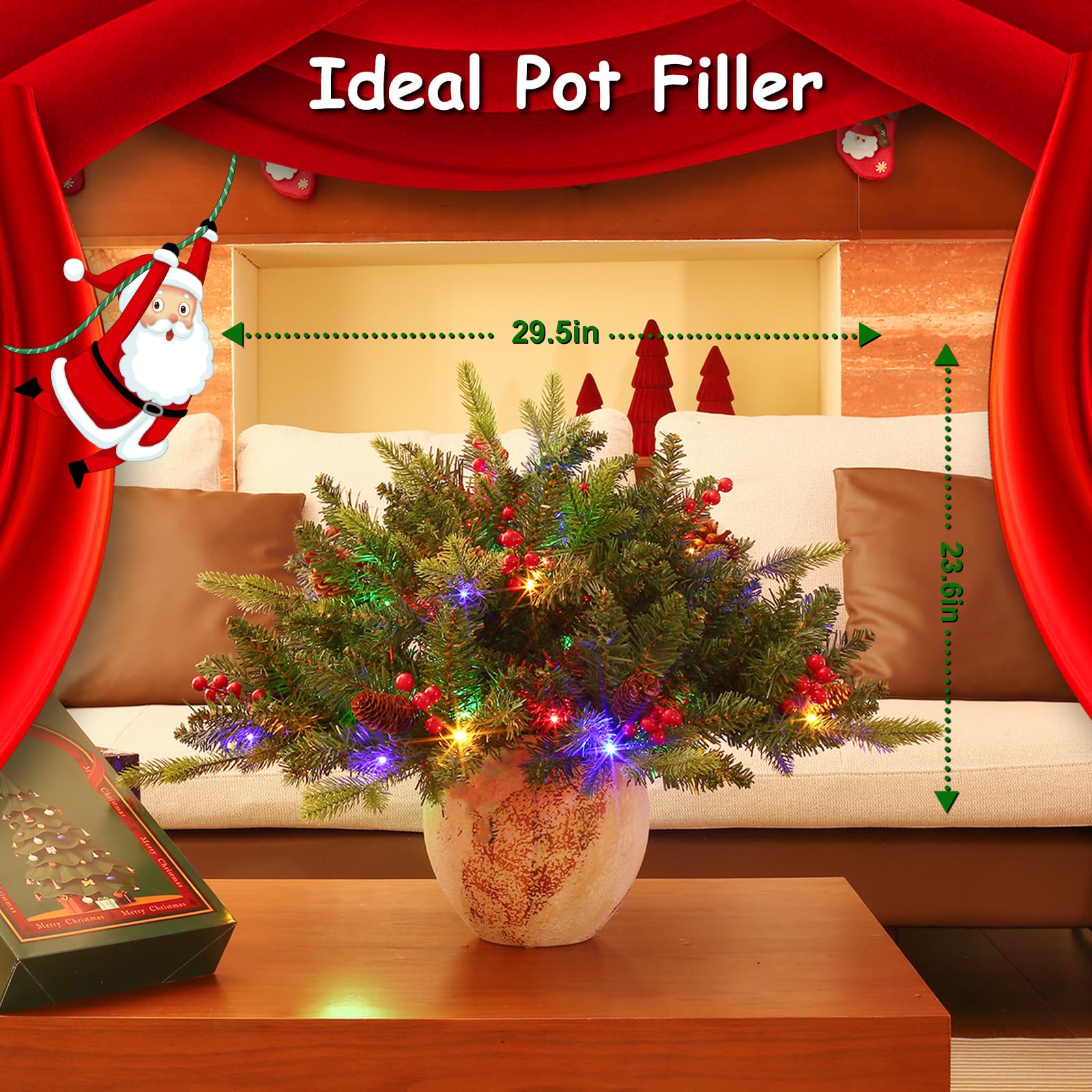 joyhalo warm white LEDs glowing on planter bush for cozy ambiance benefit