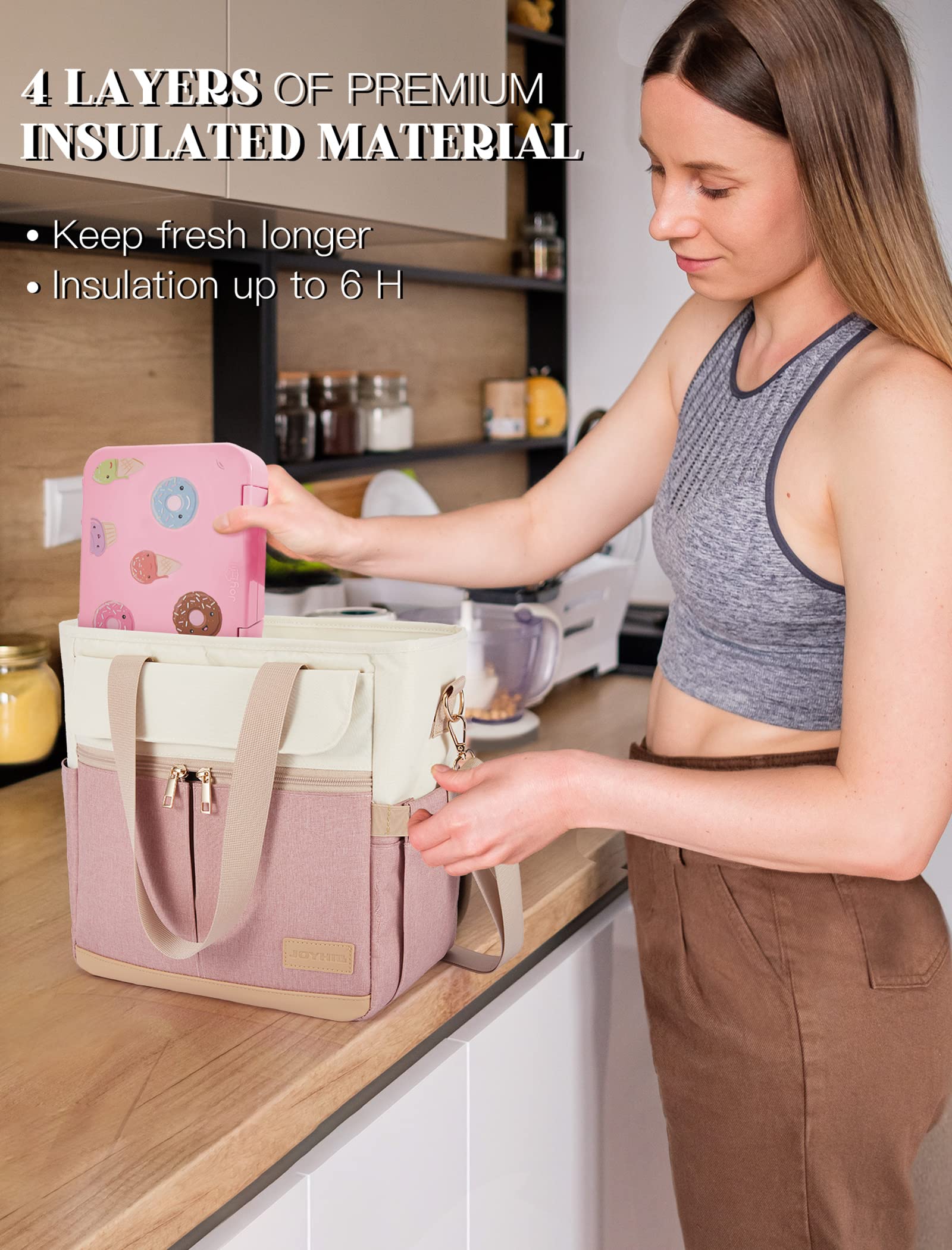JOYHILL packed with meal prep containers and bottle showing organized storage benefit