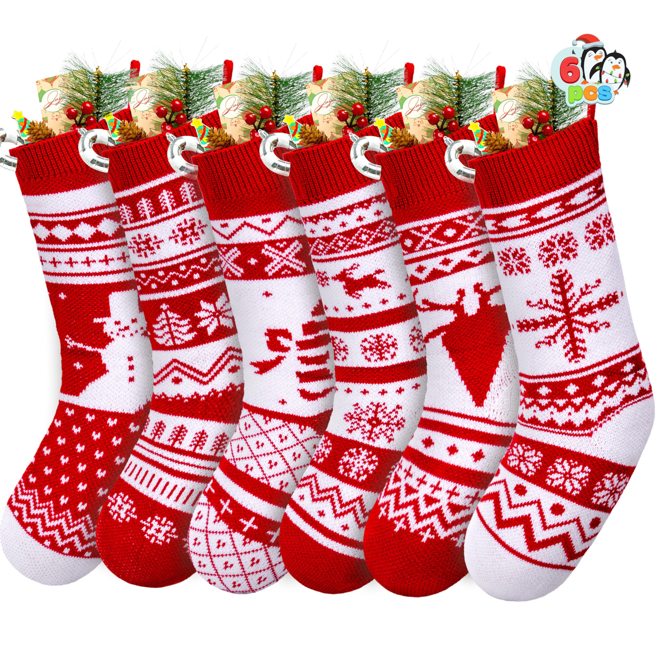 JOYIN front view of six-pack stockings showing patterns and cohesive set benefit