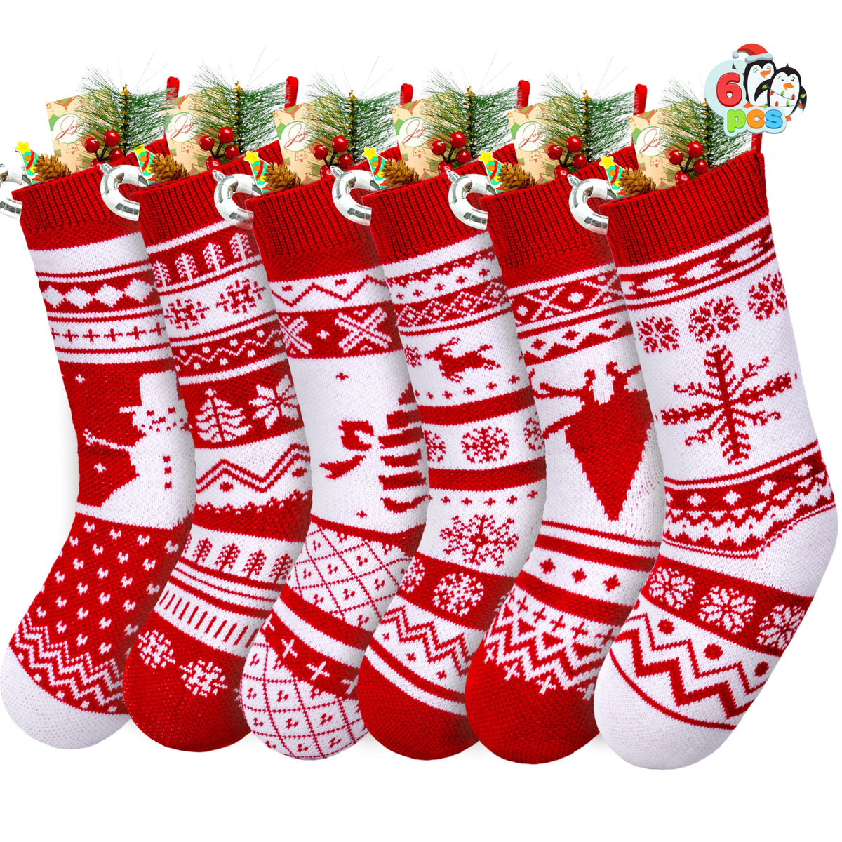 JOYIN front view of six-pack stockings showing patterns and cohesive set benefit