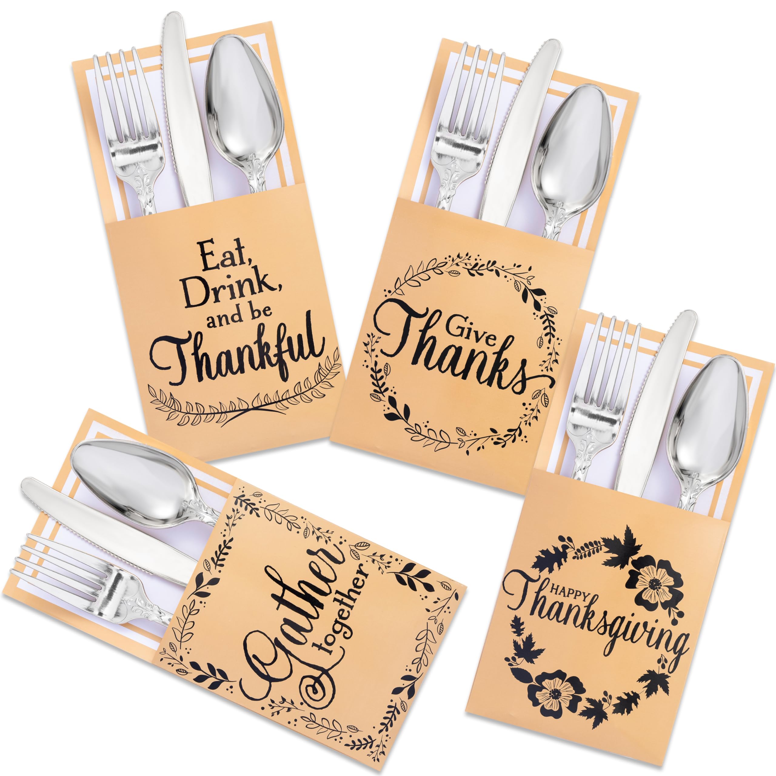 JOYIN front packaging showing 36-piece turkey cutlery holders and festive look