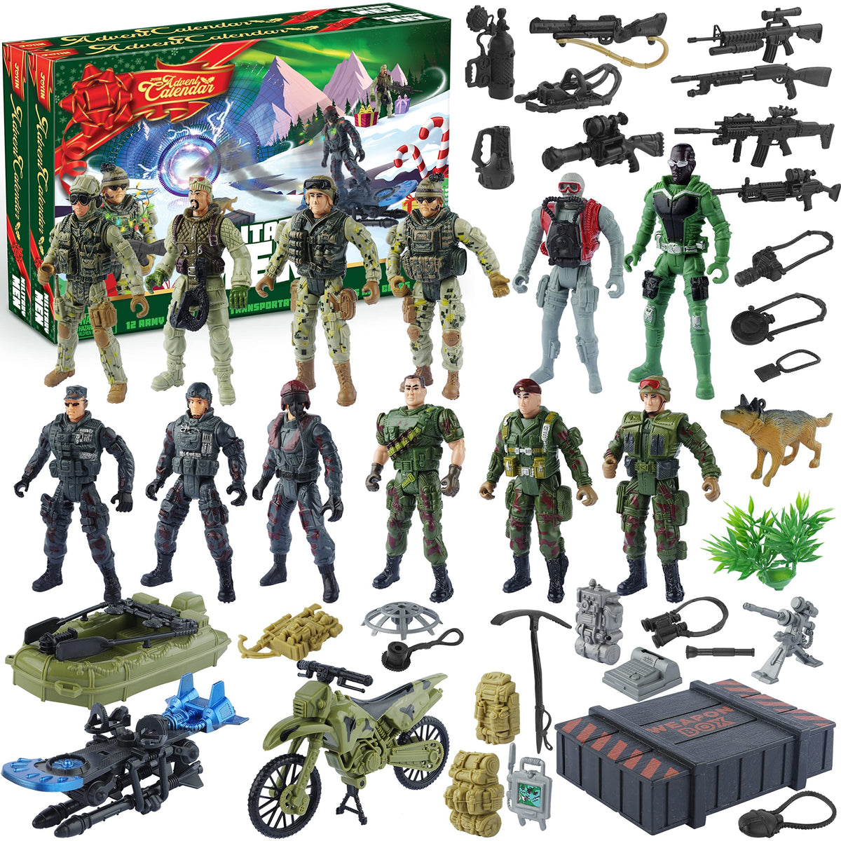 JOYIN front packaging showing festive military advent calendar and card art