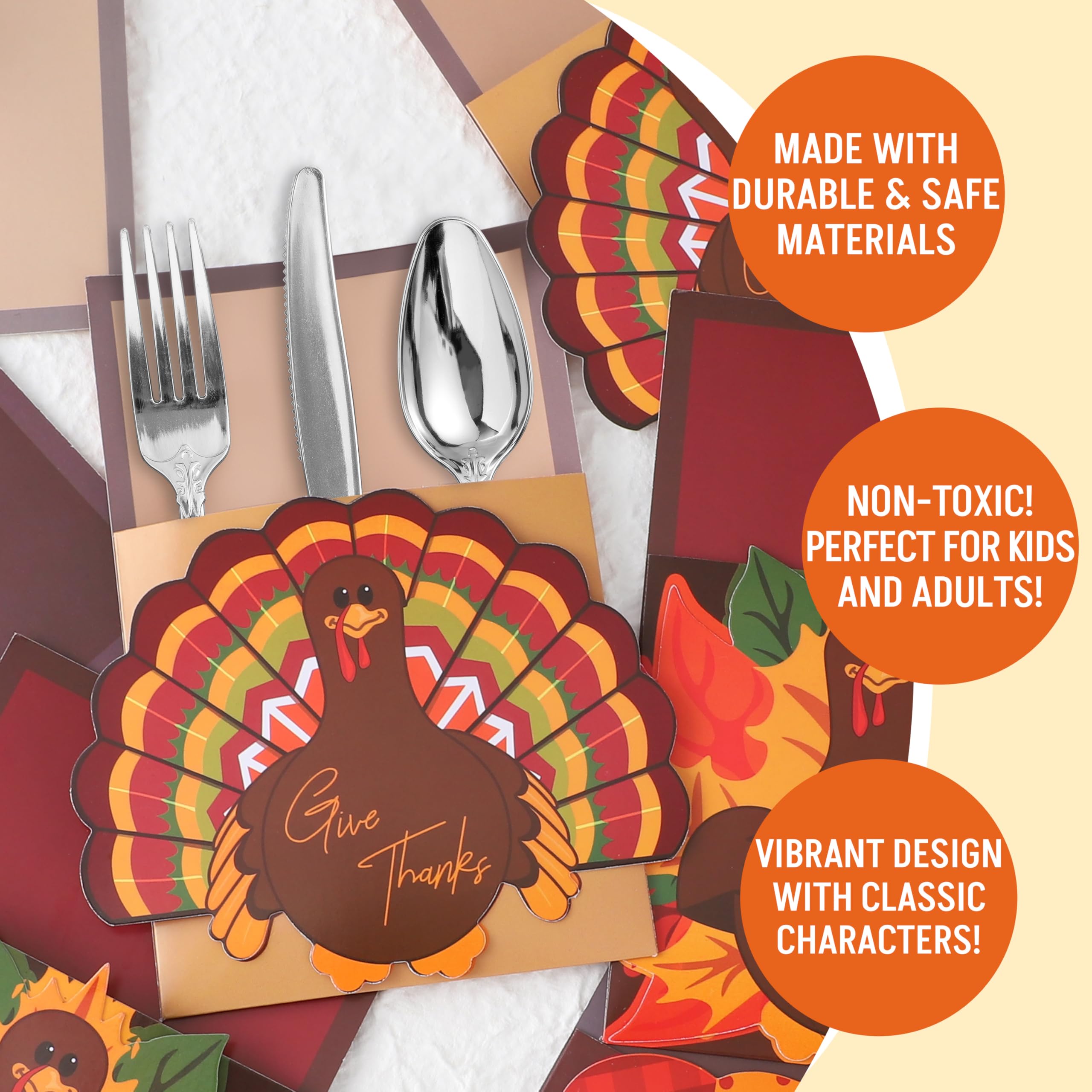JOYIN in-use table setting with utensils inside holders adding tidy, themed place settings