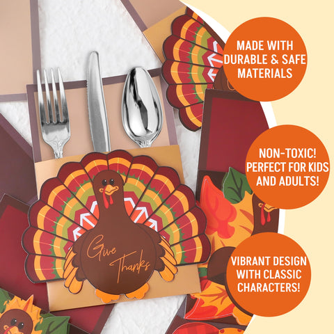 JOYIN in-use table setting with utensils inside holders adding tidy, themed place settings