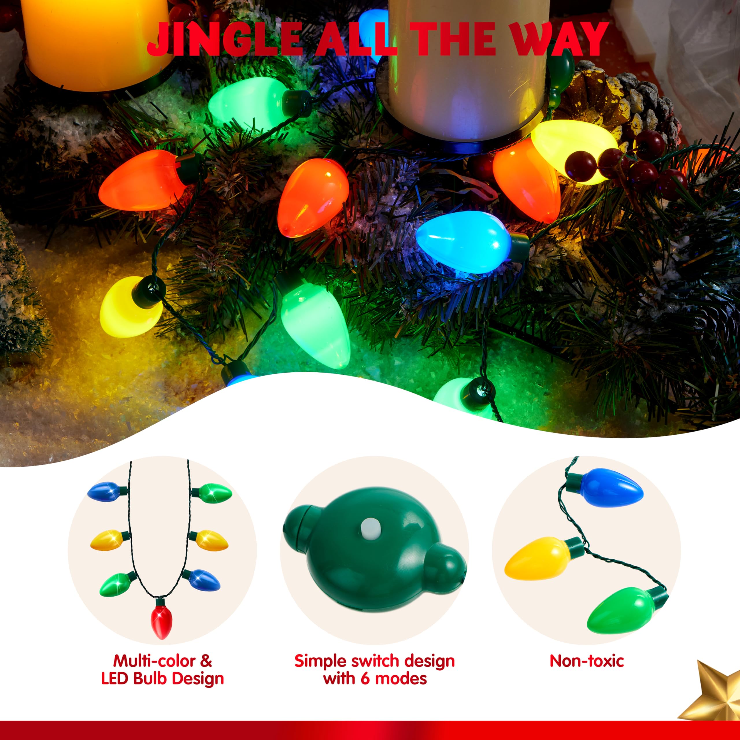 JOYIN necklace worn at a party demonstrating festive wearable lighting