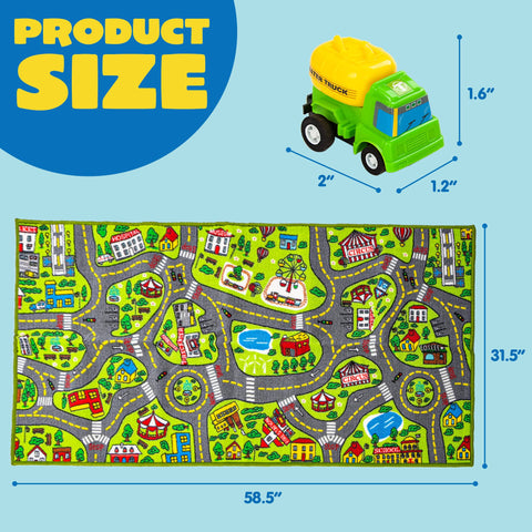 JOYIN rug with toy figure for scale helping visualize mat size and layout