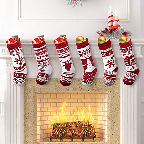 JOYIN stocking hung on fireplace demonstrating easy display and elegance