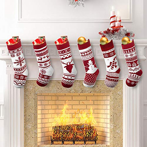 JOYIN stocking hung on fireplace demonstrating easy display and elegance