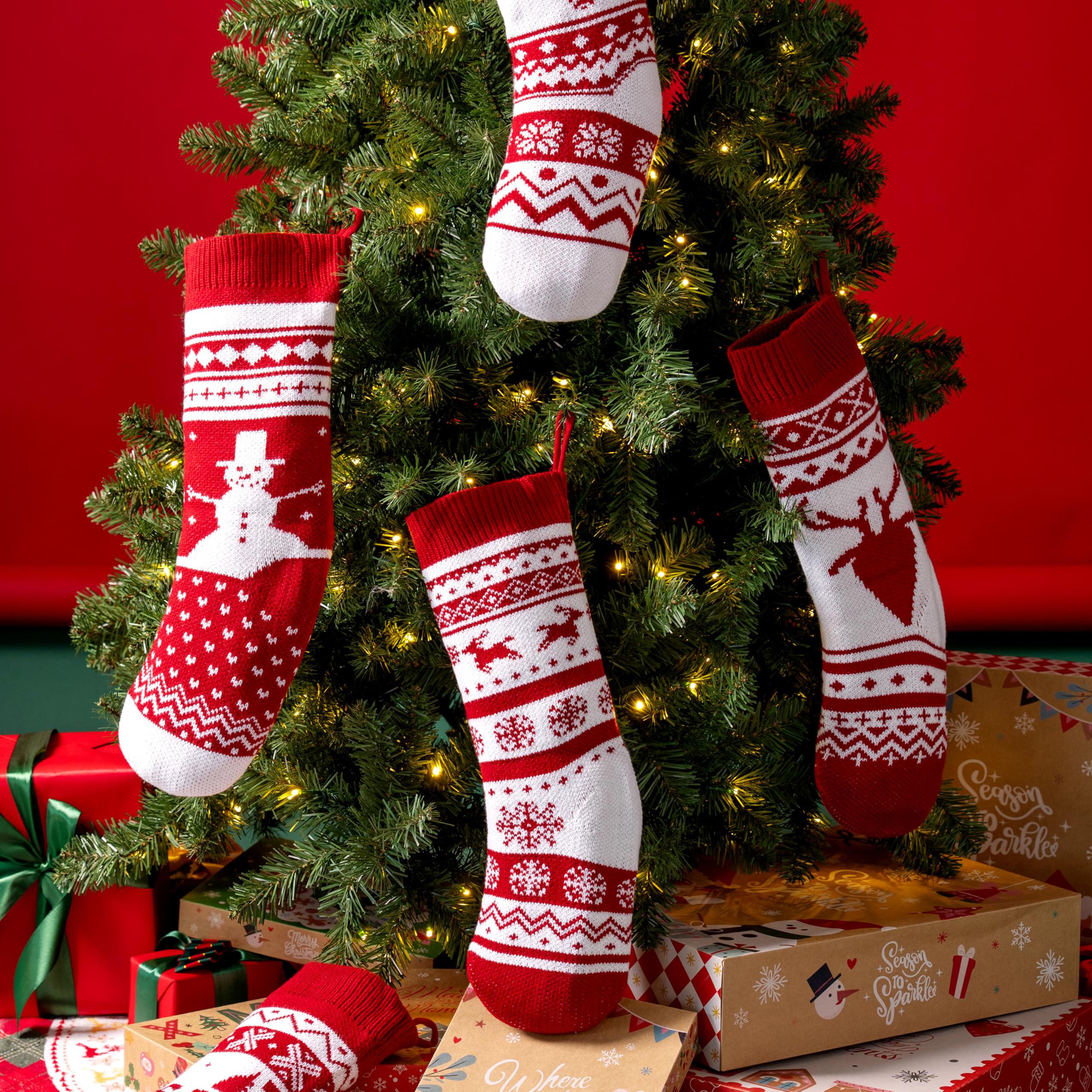 JOYIN stockings filled with gifts illustrating capacity and presentation benefit