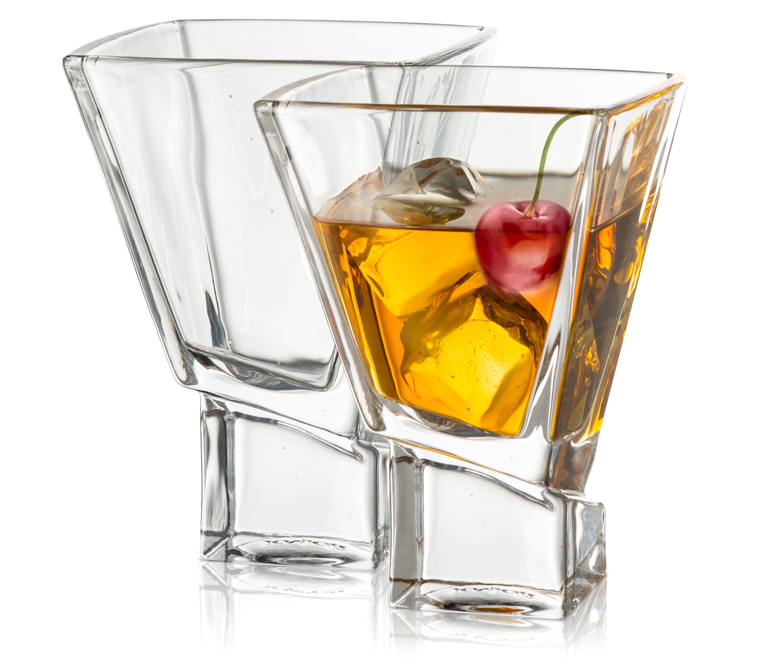 JoyJolt Carre front packaging showing two glasses and gift box for stylish gifting