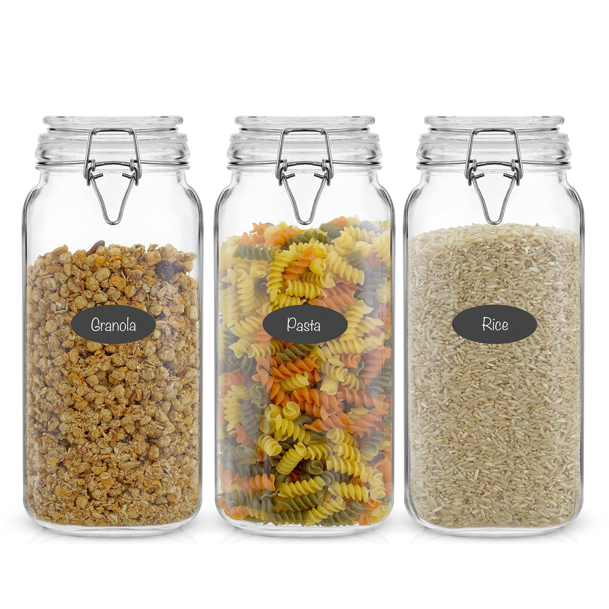 JoyJolt front view of three boxed jars showing organized storage benefits