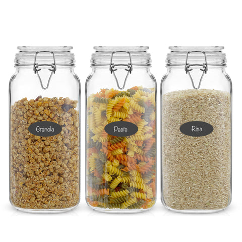JoyJolt front view of three boxed jars showing organized storage benefits