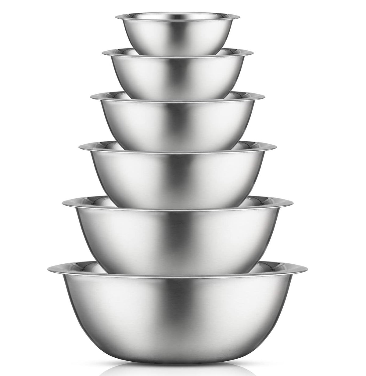 JoyJolt front packaging showing six-piece mixing bowl set and neat nesting benefit
