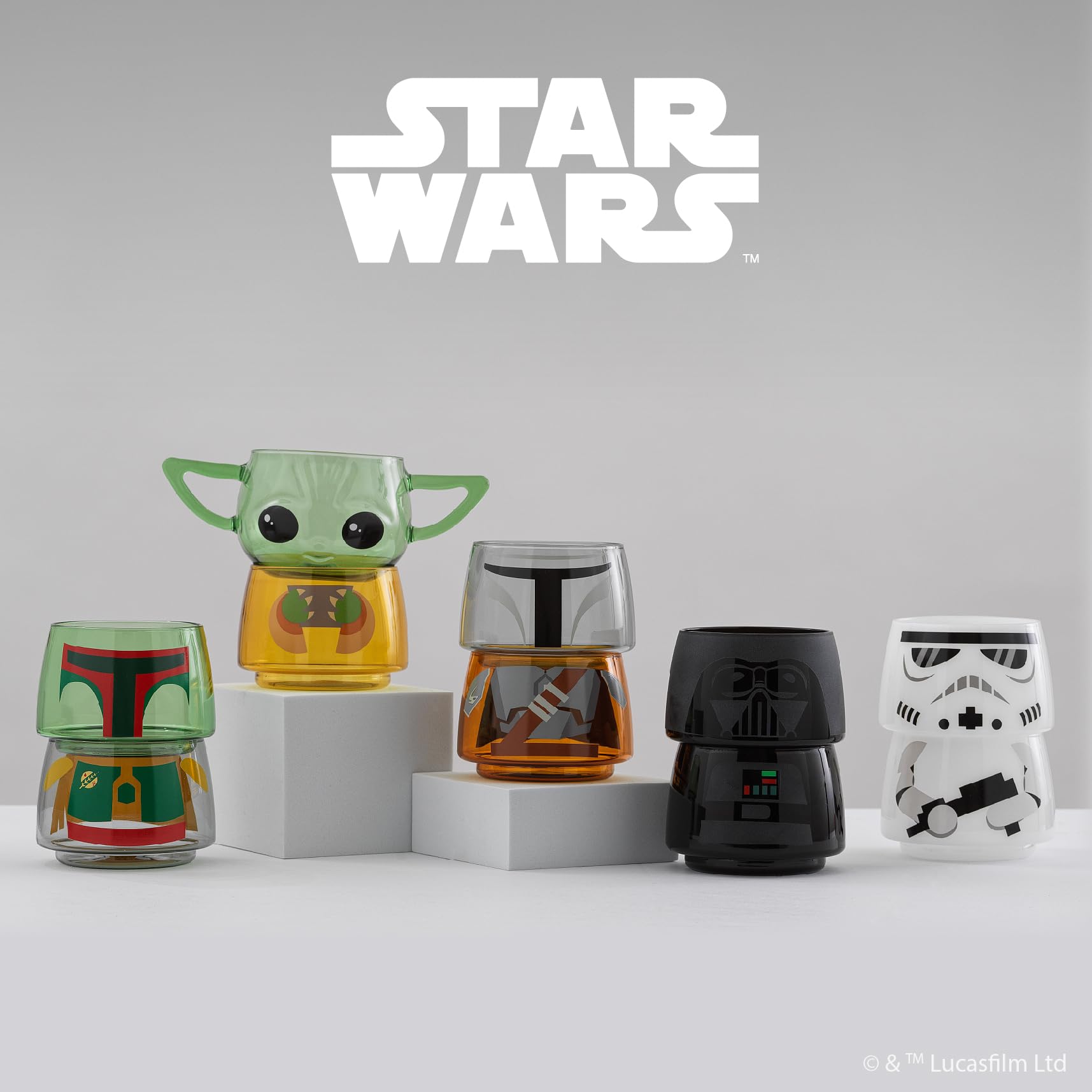 JoyJolt Grogu lifestyle shelf shot displays branded décor and visual impact
