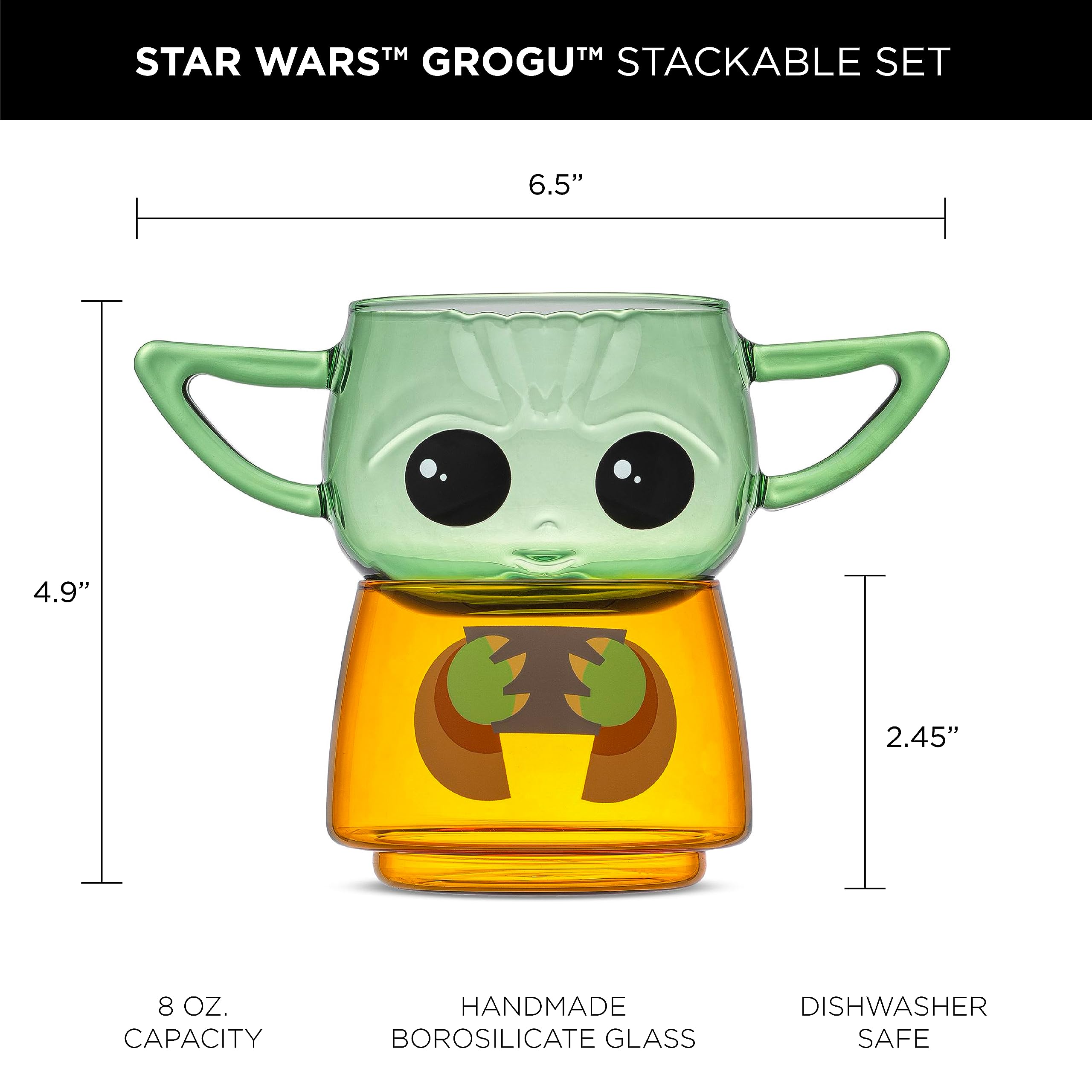 JoyJolt Grogu stacked display highlights character silhouette and shelf appeal