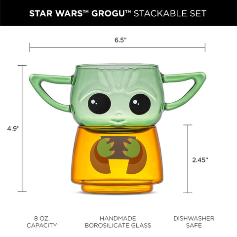 JoyJolt Grogu stacked display highlights character silhouette and shelf appeal
