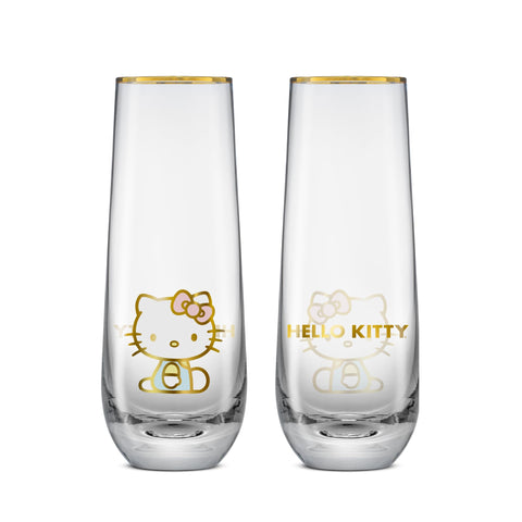 JoyJolt close-up of gold rim on Hello Kitty glass highlighting elegance and preserved finish benefit