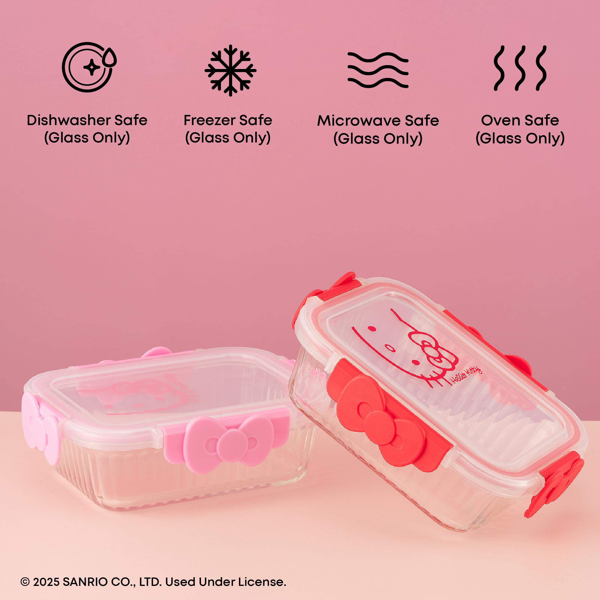 JoyJolt Hello Kitty glass in oven and microwave illustrating heat-safe versatility