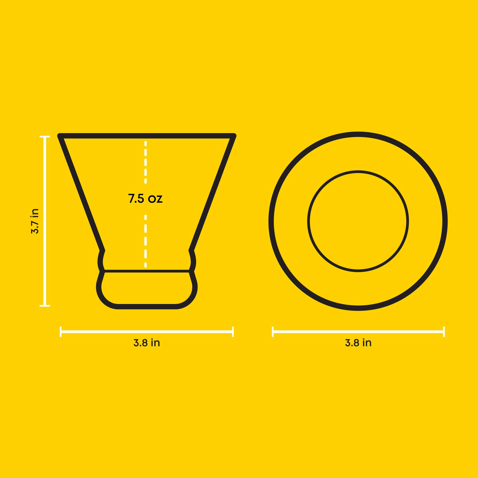 JoyJolt side profile of a stemless Hue glass showing elegant cinched silhouette
