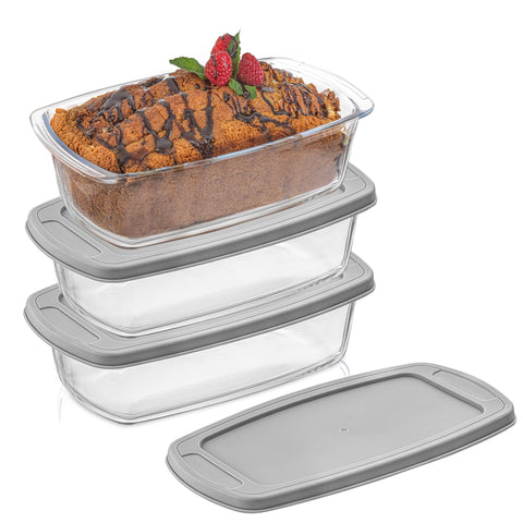 JoyJolt pan with lid removed ready to serve bread for convenient presentation