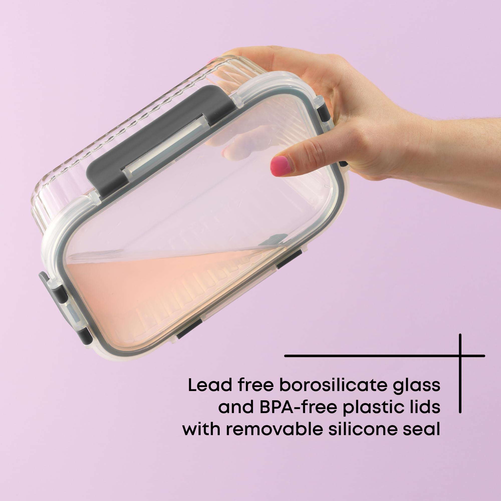 JoyJolt lid silicone seal and hinge clip detail, demonstrates airtight closure benefit