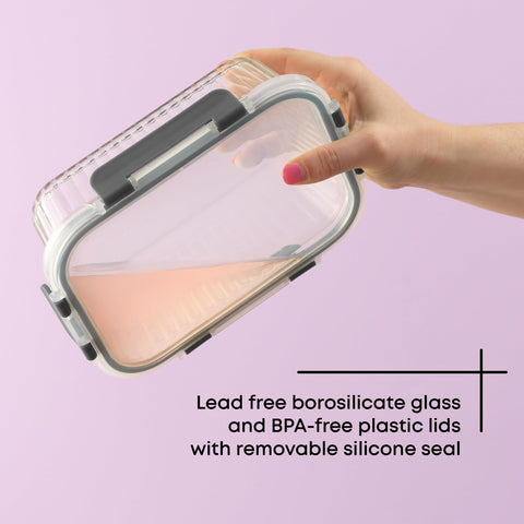 JoyJolt lid silicone seal and hinge clip detail, demonstrates airtight closure benefit