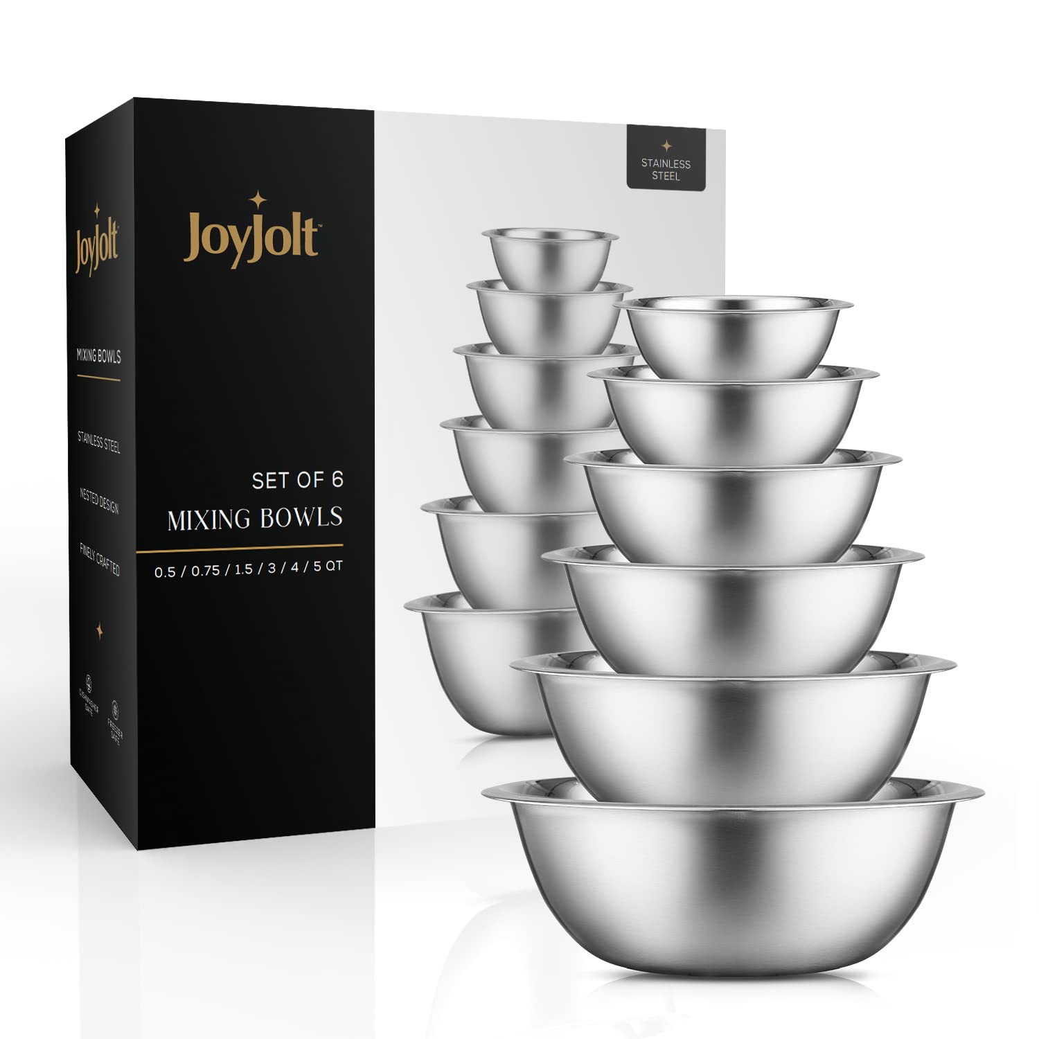JoyJolt nested bowls inside cabinet illustrating compact storage and clutter reduction
