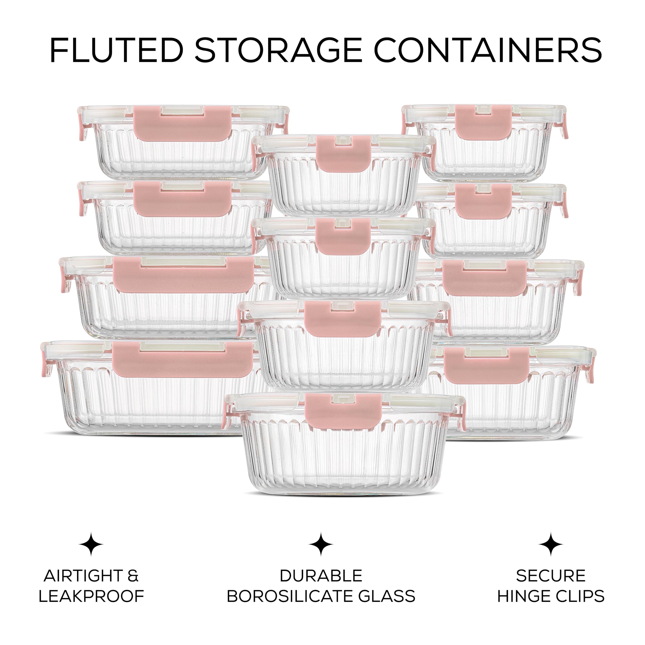 joyjolt rectangular containers arranged for meal prep and portion control