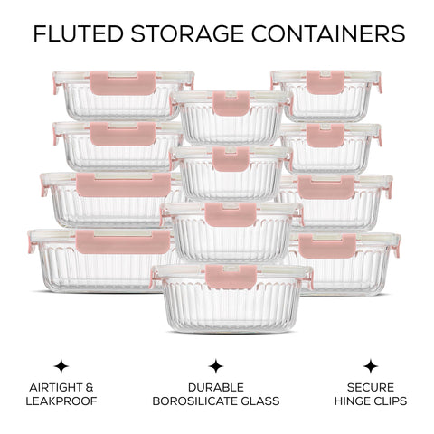 joyjolt rectangular containers arranged for meal prep and portion control