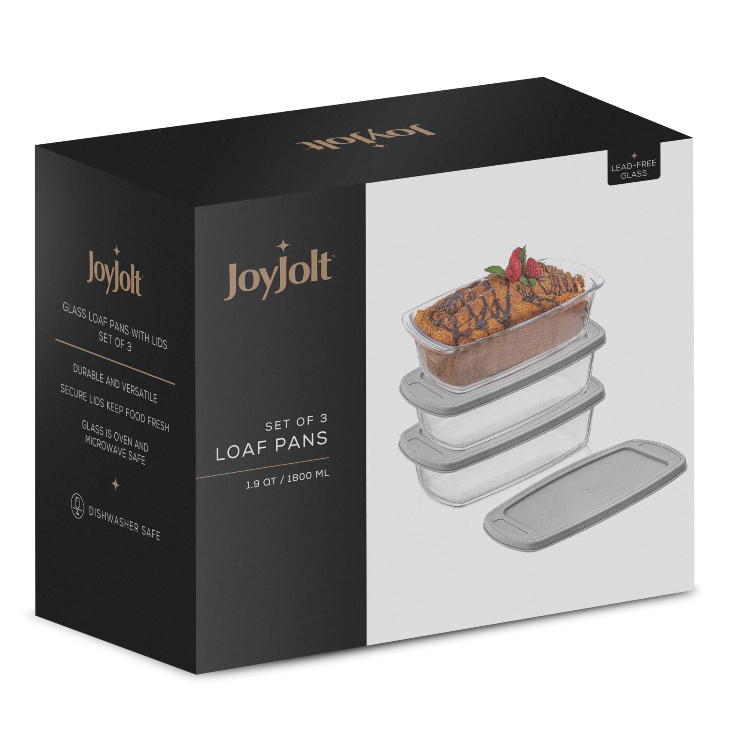 JoyJolt loaf pan beside standard 8x4 pan to show larger capacity