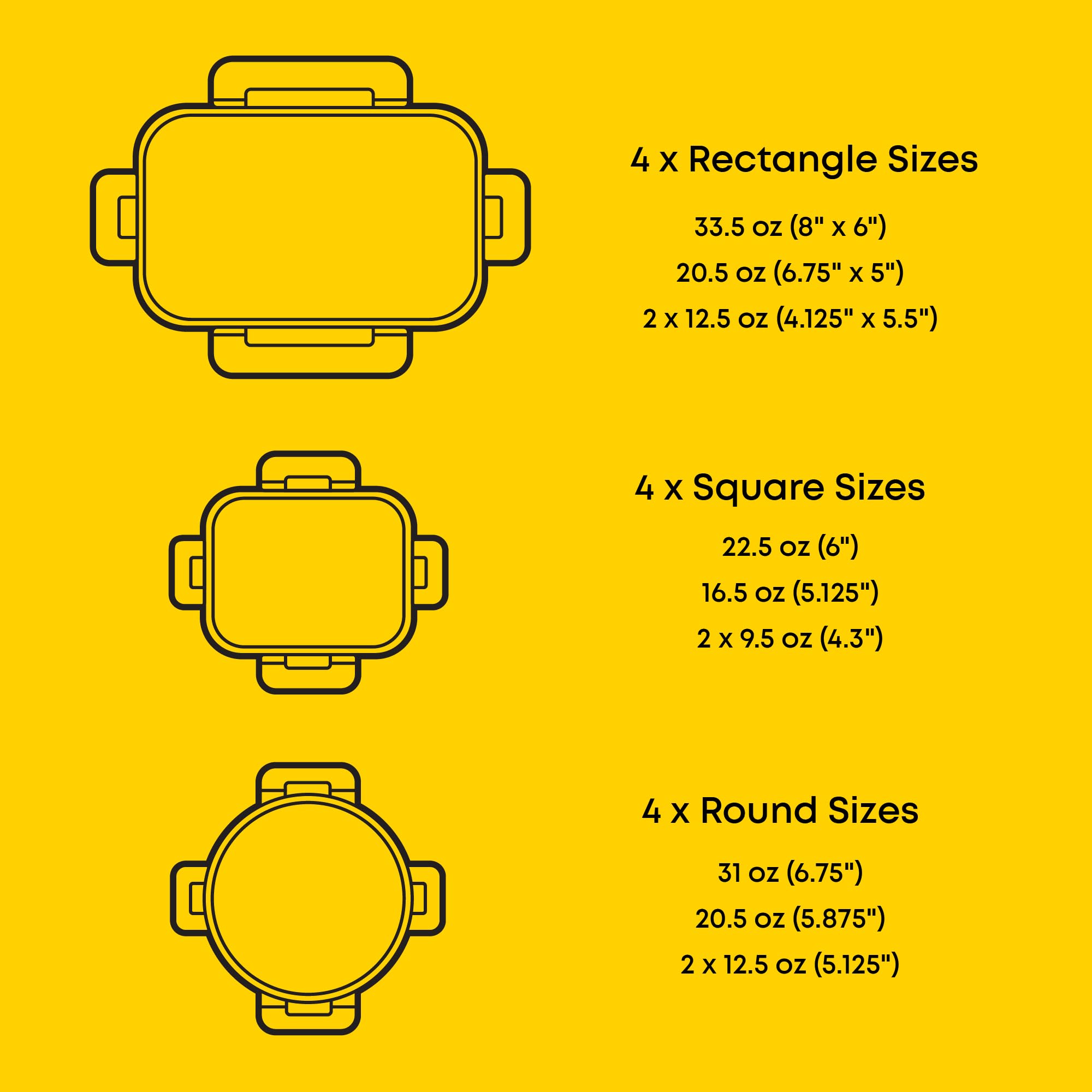 JoyJolt square and round containers top view demonstrating stackable storage benefit