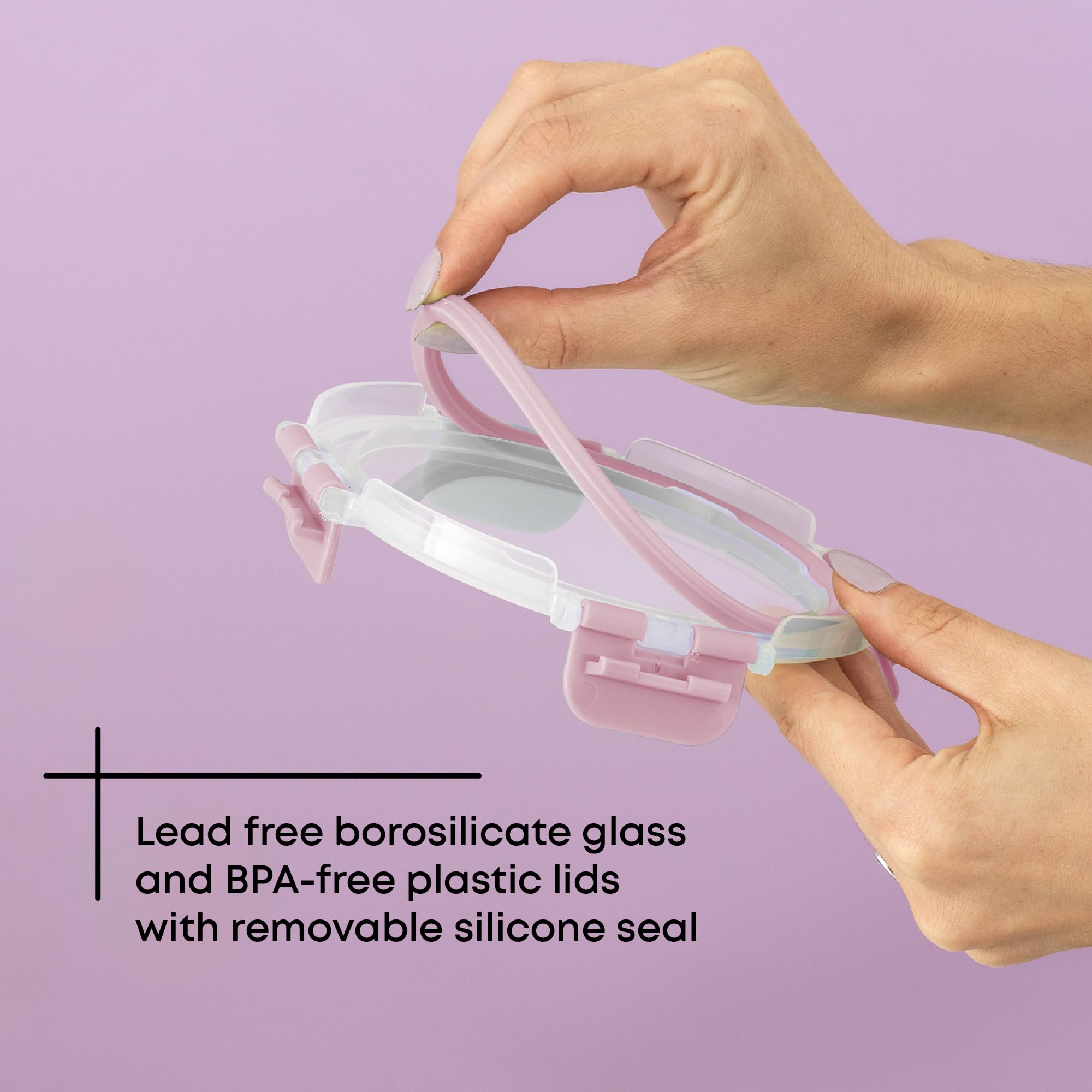 joyjolt square containers with open lids demonstrating airtight clips