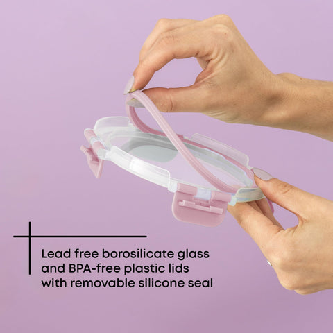 joyjolt square containers with open lids demonstrating airtight clips
