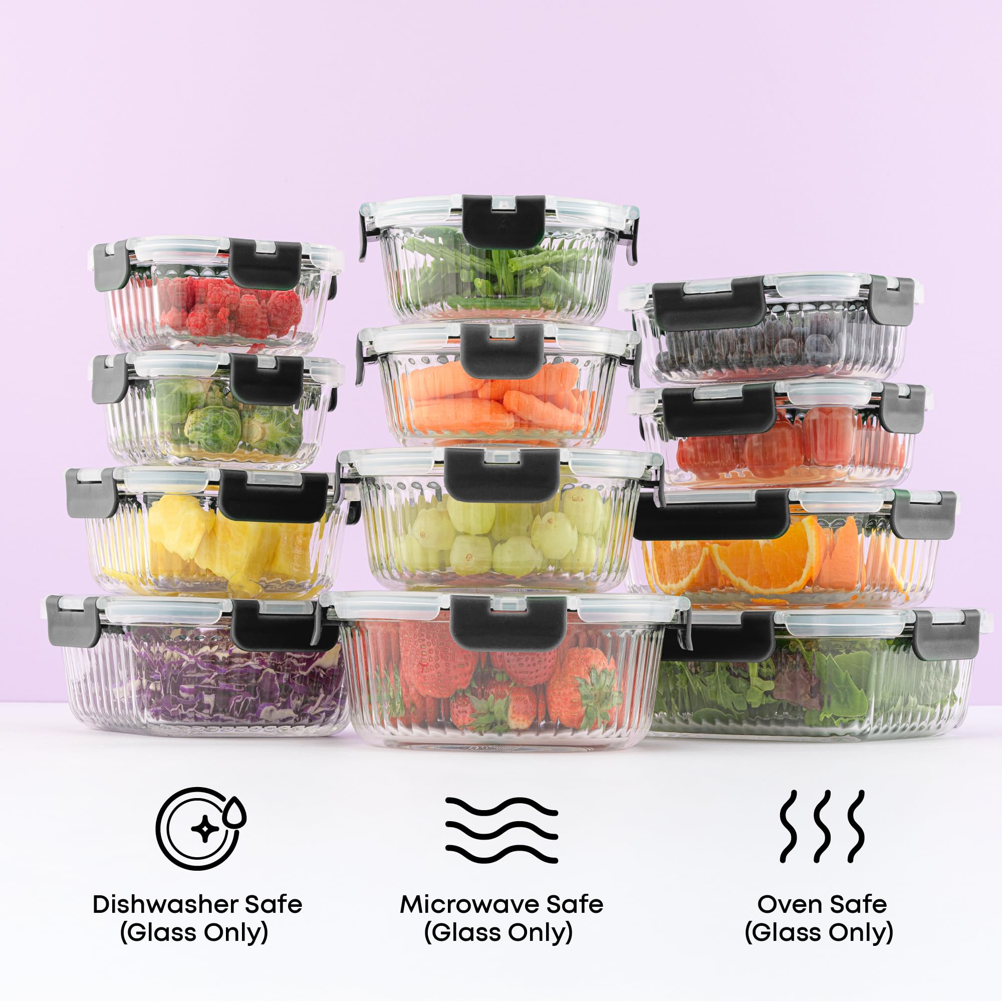JoyJolt stacked containers inside fridge, saves space and shows easy organization benefit