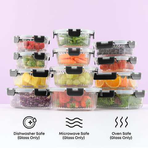 JoyJolt stacked containers inside fridge, saves space and shows easy organization benefit