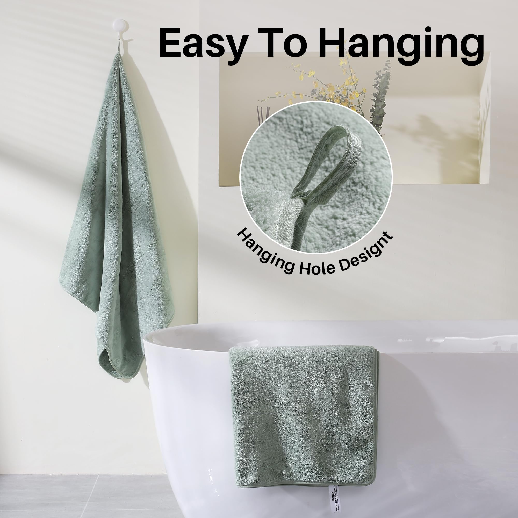JOYMOOP drying hair demonstration shows generous size and efficient absorbency