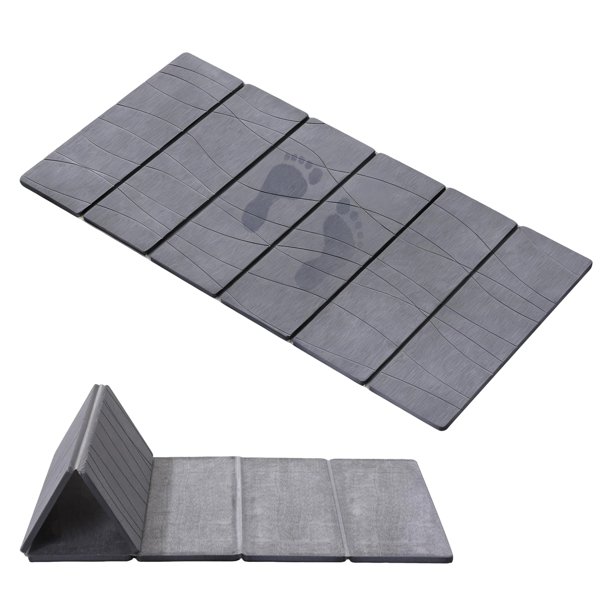 JOYMOOP front view dark grey mat showing sleek profile and floor protection