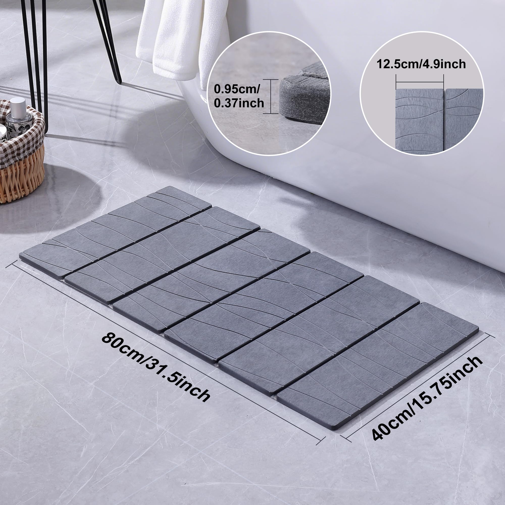 JOYMOOP close-up of absorbent stone surface highlighting fast drying benefit